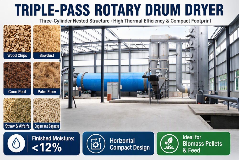 Triple Pass Rotary Dryer