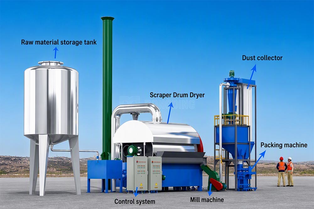 Scraper Drum Dryer working principle