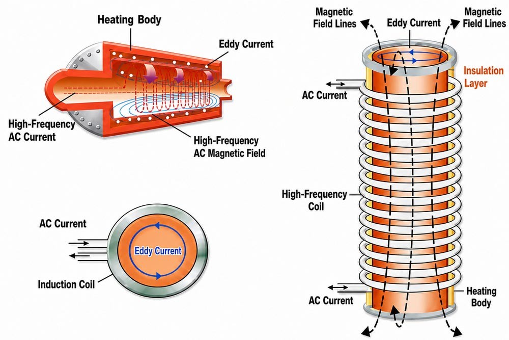 Electromagnetic Heating Rotary Drum Dryer working principle