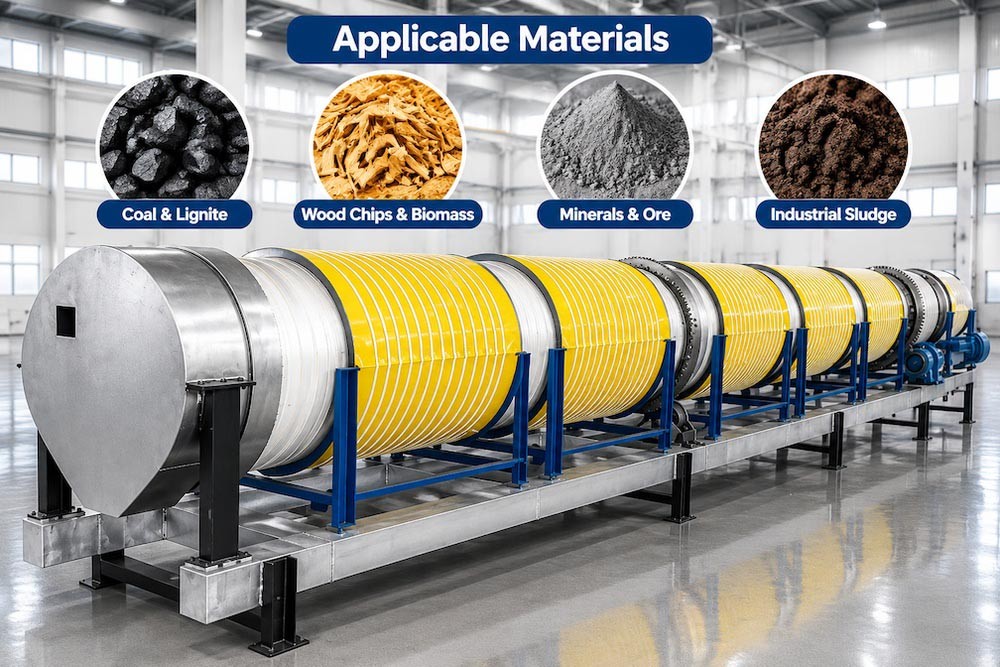 Electromagnetic Heating Rotary Drum Dryer