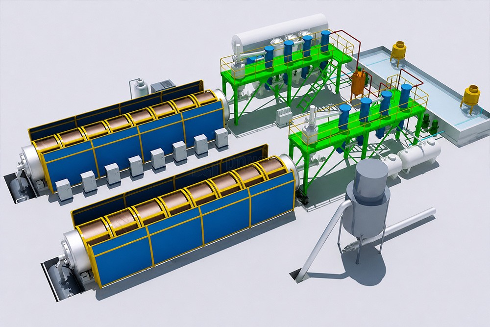 PCB Pyrolysis Metal Extraction Production Line working principle